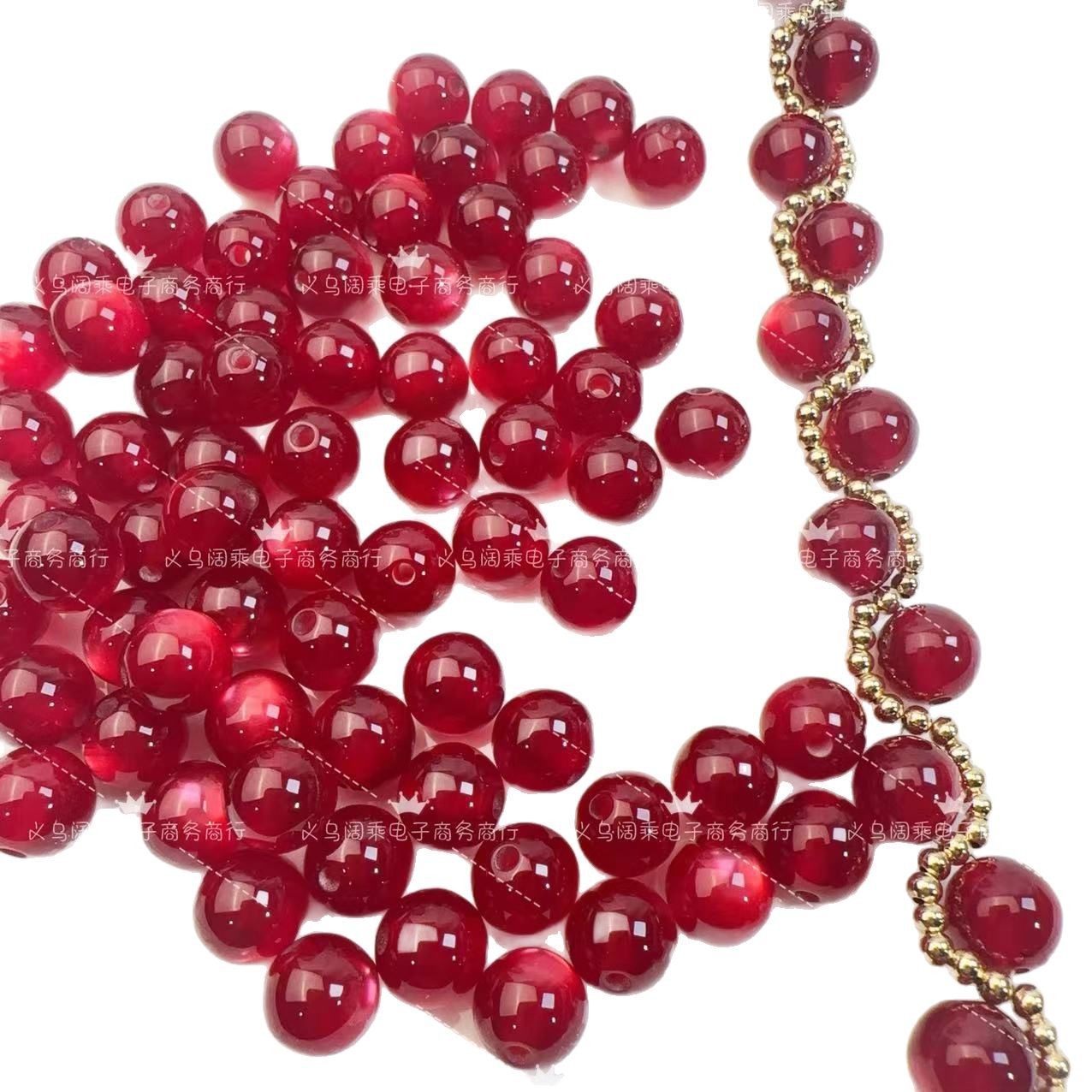 8/10/12 Dreamy Gilt Starry Sky Cat's Eye Beads Resin Beads DIY Beads Loose Beads Mobile Phone Chain Bracelet Necklace Jewelry