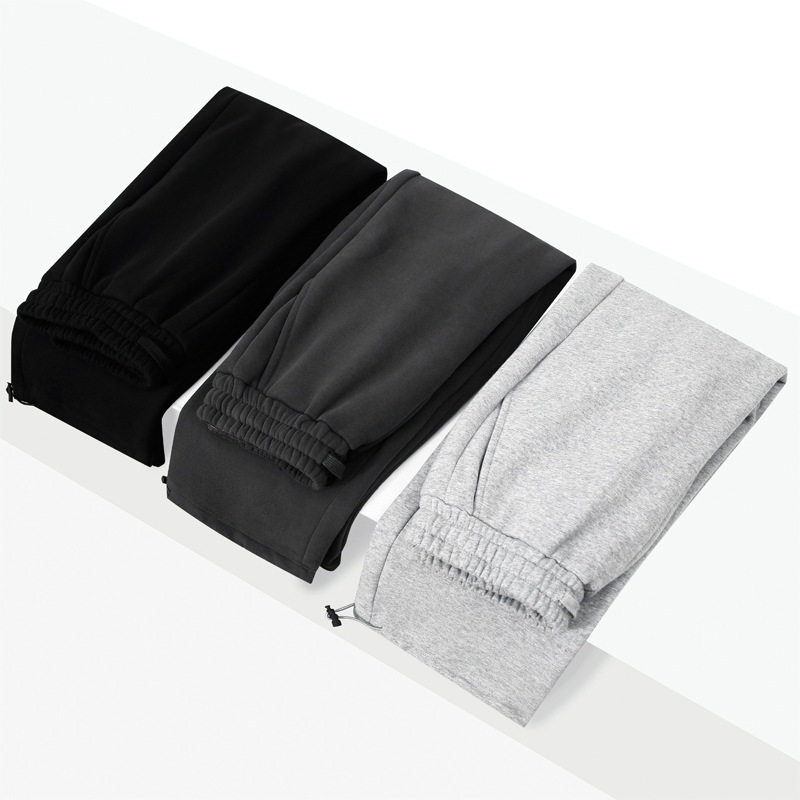 Dengjue Men's Wear 2025 Autumn 350g Heavyweight Loose Drawstring Jogger Pants with Fleece, Heavyweight Fleece Sweatpants