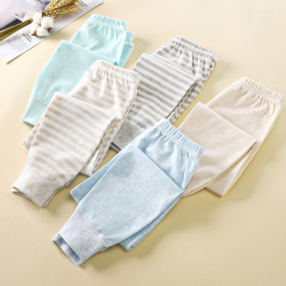 Детские осенние брюки, новые пижамные брюки для малышей, чистый хлопок для мальчиков, теплые леггинсы, брюки, детская одежда без косточек