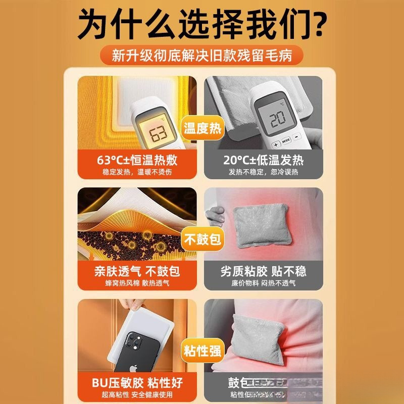 Enhanced Self-Heating Warm Baby Patch to Prevent Cold and Keep the Body Warm, Foot and Hand Heating Patch, Uterine Warming Patch for Women, Hot Compress for Waist and Abdomen, Constant Temperature Patch