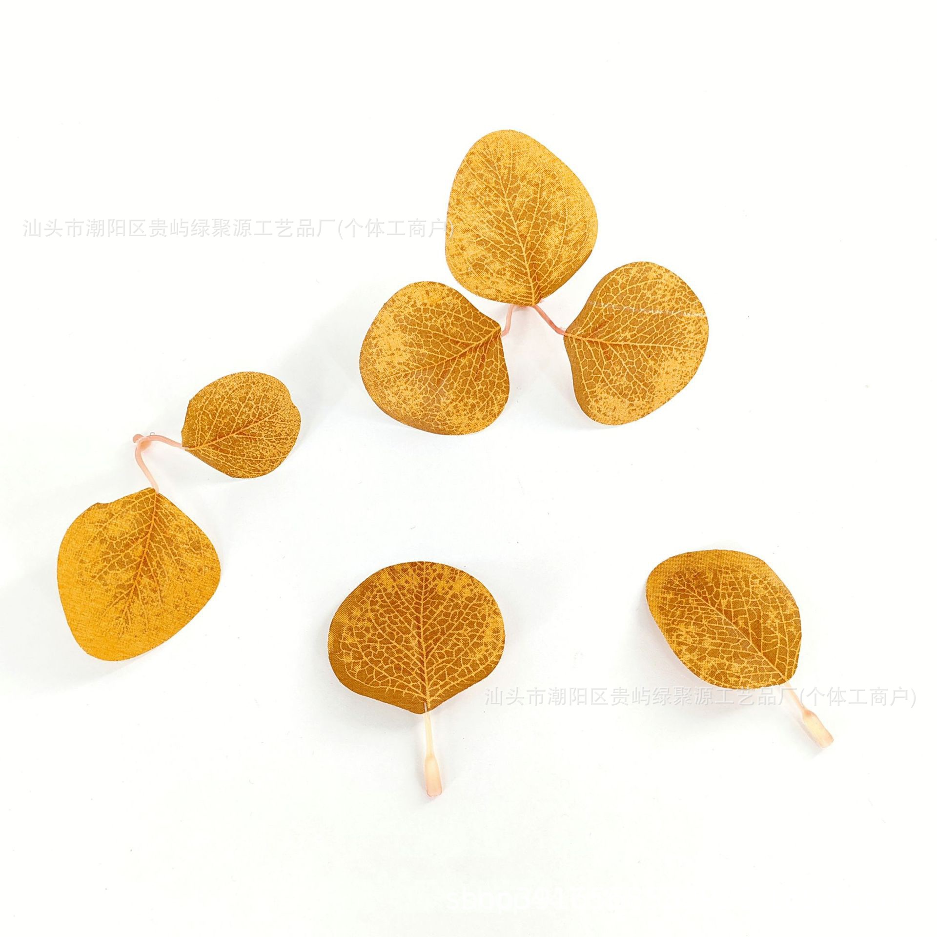 Factory Direct Sales Artificial Plant Accessories Money Leaves Rattan Accessories Single Piece 2-Pronged Three-Pronged Artificial Eucalyptus Leaves