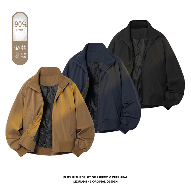 90% белый утиный пух, пуховик в американском стиле для мужчин, стильная короткая куртка Cleanfit высокого класса