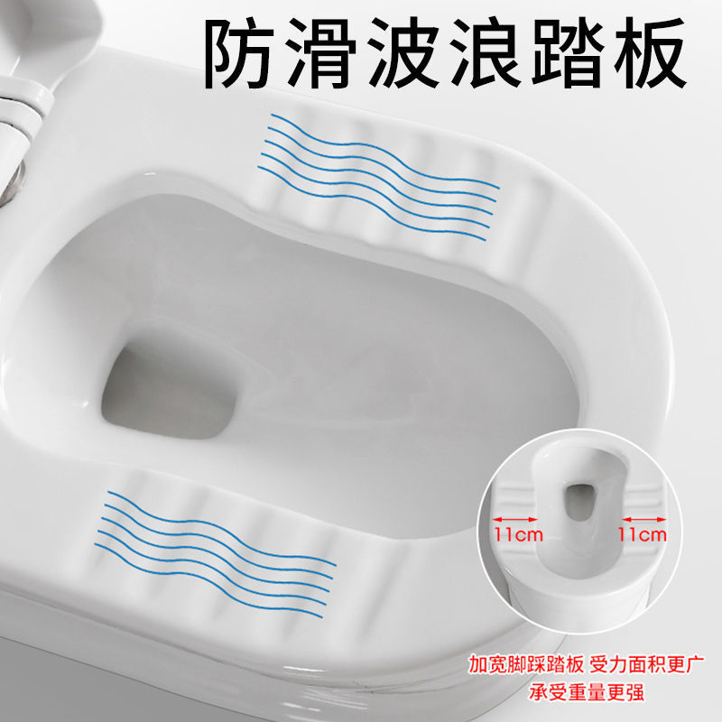 Siphon-Style Dual-Use Toilet for Home Use, Suitable for Both Sitting and Squatting, with a Large Ceramic Pipe