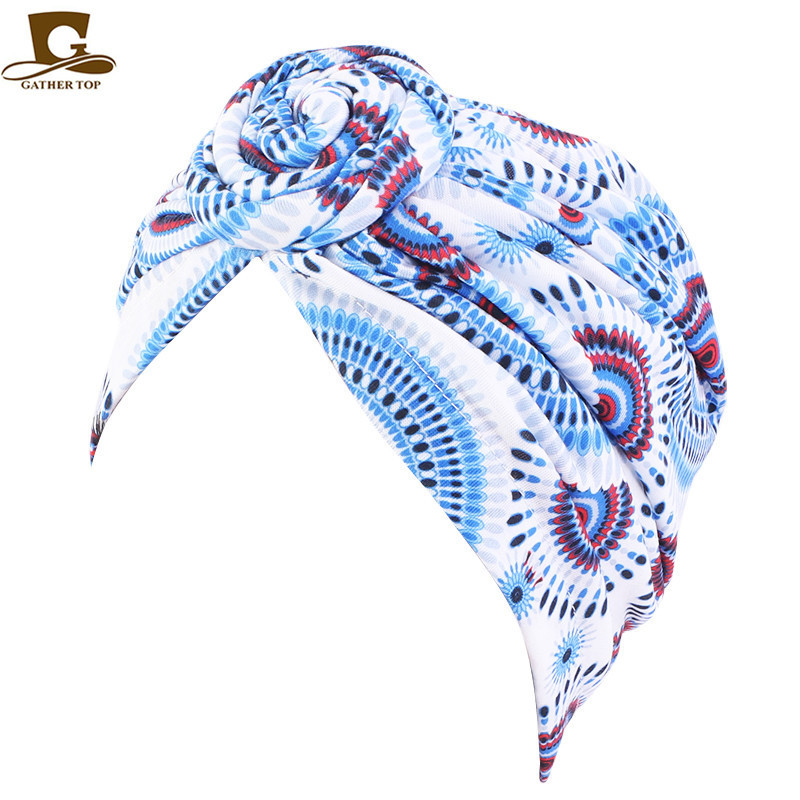 Europe and the United States popular national wind knot turban hat plate flower hat hat Amazon best selling supply TJM-342