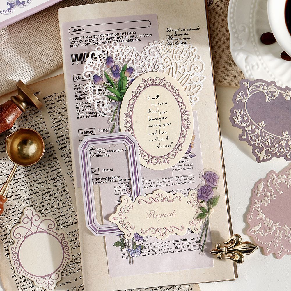 Inferel. Me Wen Yan Old Dream Series Letterpress Note Paper Salt Lace Border Hand Account Writable Material Paper