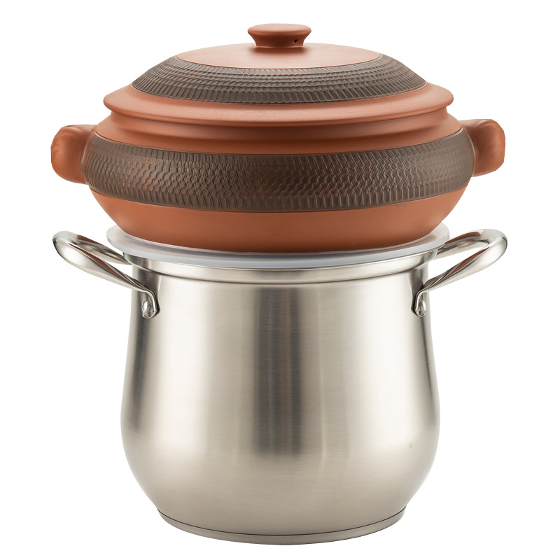Yunnan Jianshui Steam Pot Steam Casserole Pot Steam Pot Chicken Household Gas Pot Ceramic Steamer Non-Purple Pottery Sand Jumping Knife Commercial