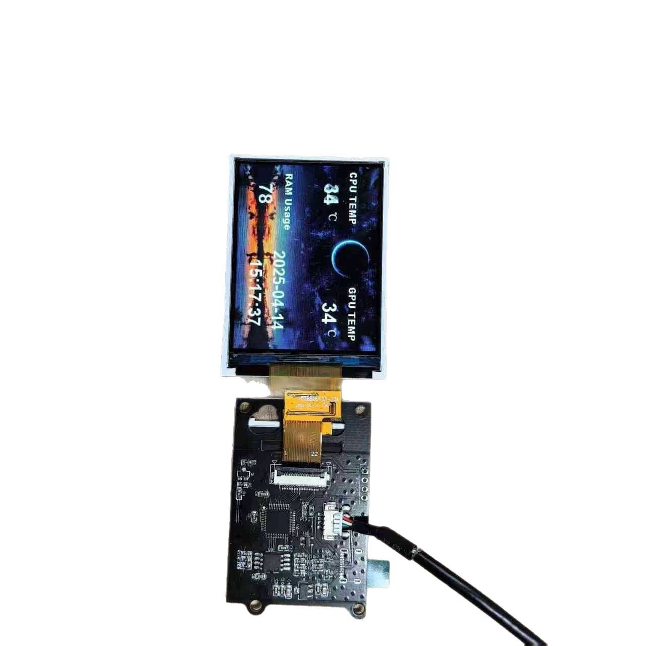 2.8inch Dual Screens + Board Smart Display Case Temperature Time Free DIY Foreign Computer Dual Screen Hot Model