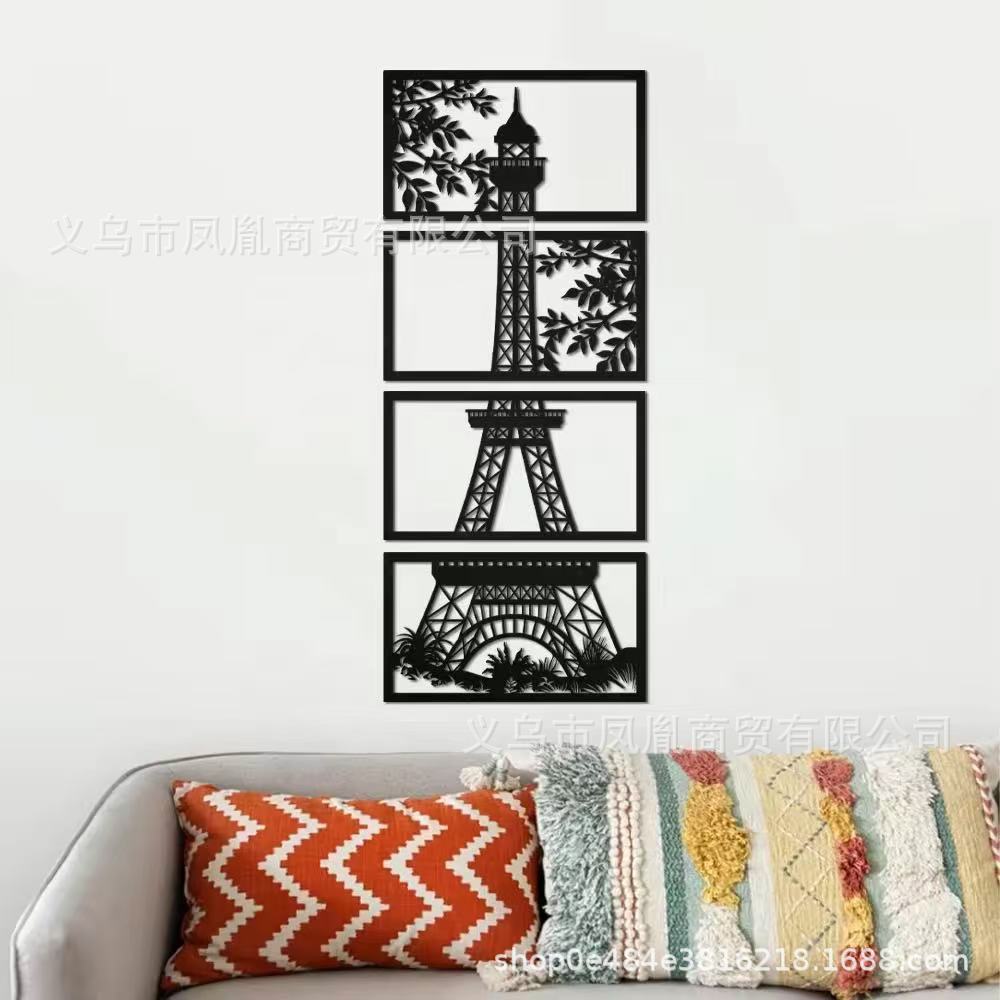 Cross-Border Popular Metal Iron Crafts Mural Silhouette Art Bedroom Living Room Kitchen Hanging Home Decoration