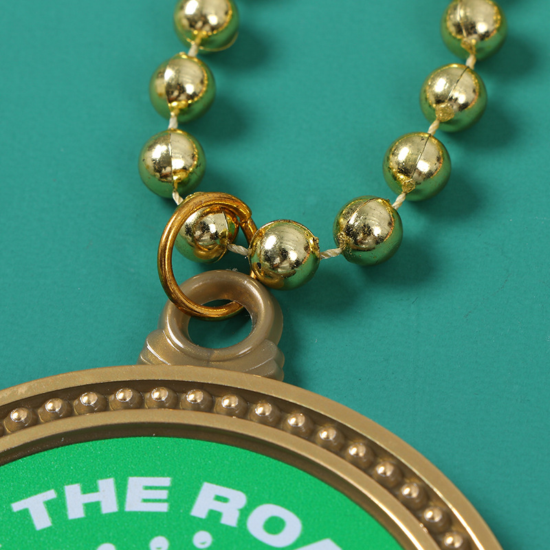 Marathon Bead Chain Hanging Tag Wholesale Logo Printed Plastic Medal Campus Sports Meeting Award Hanging Neck Medal Commemorative