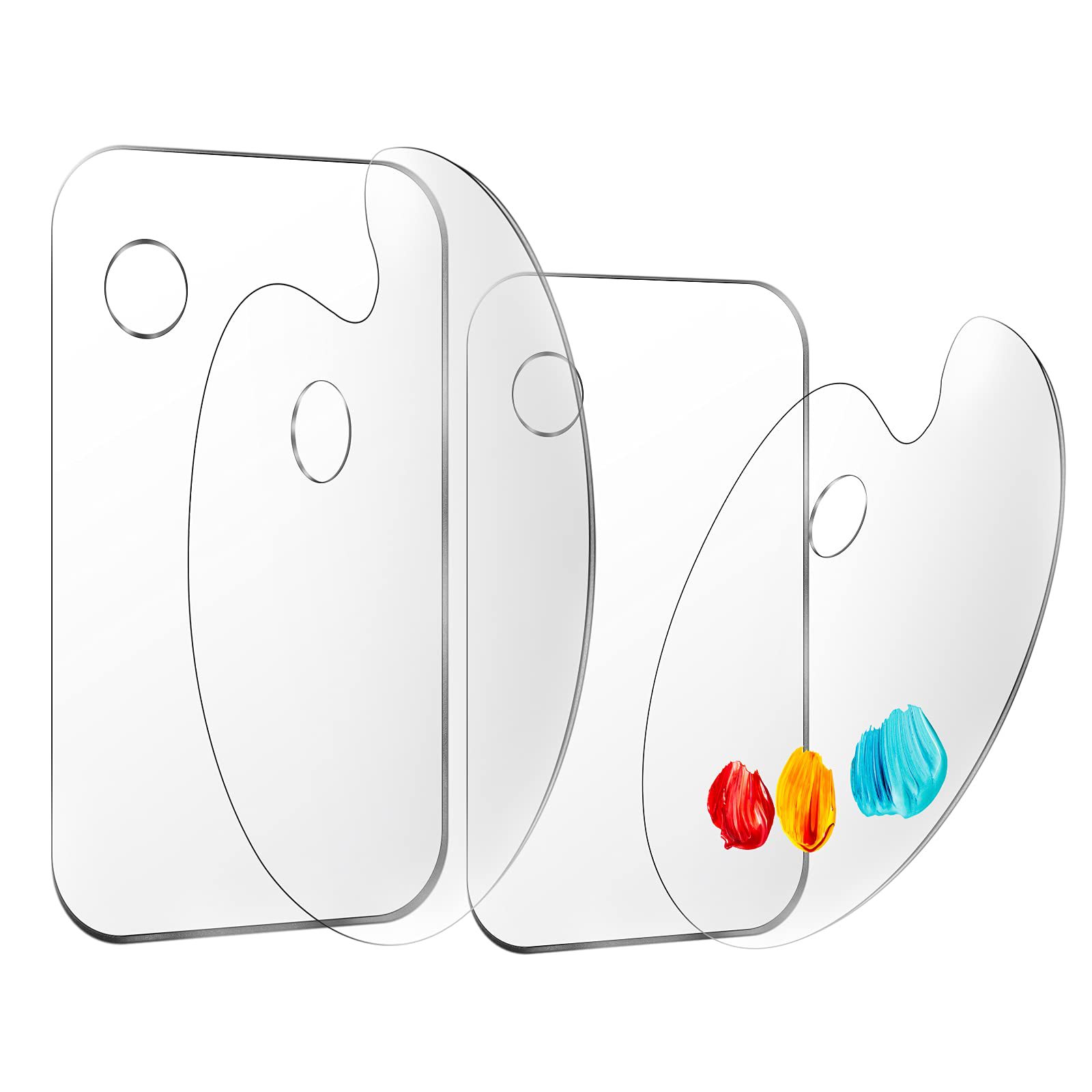 Кросс-бордерная палитра для масляной живописи с отверстием для большого пальца, акриловая прозрачная палитра