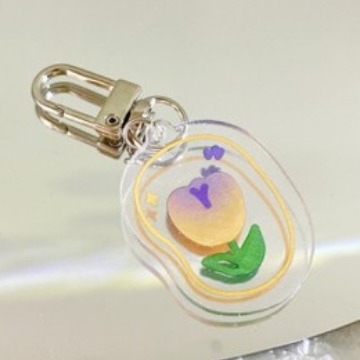 Transparent Tulip Flower Fashion Personality Girl's Heart Cute Internet Red Creative Keychain Pendant Fashion Brand Personality New
