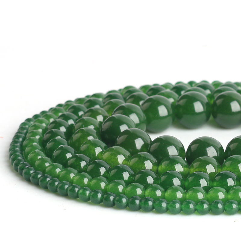 Emerald loose beads natural stone jasper color chalcedony crystal bracelet diy hand woven chalcedony wholesale