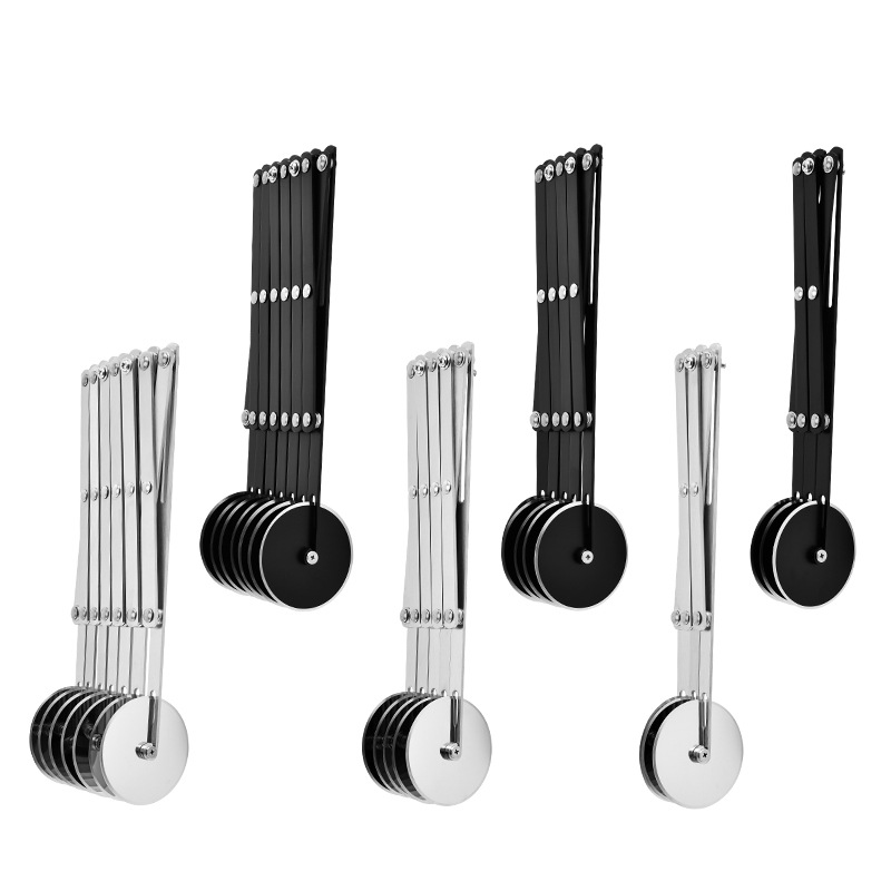 Stainless Steel Dough Cutter, Retractable Multi-Wheel Cutter, Roller Cutter, Pizza Cutter, Commercial Cutter for Baking