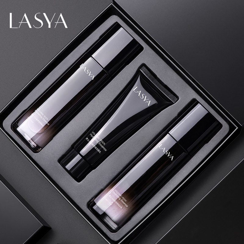 Han Meisu Men's Volcanic Rock Oil Control Moisturizing Kit Facial Cleanser Water Lotion Skin Care Hydrating Cosmetic suit