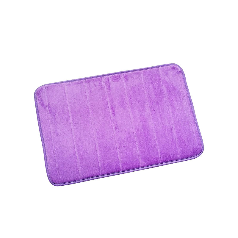 Absorbent Floor Mat Coral Velvet Striped Memory Foam Carpet Bathroom Toilet Floor Mat Living Room Bedroom Bedside Blanket
