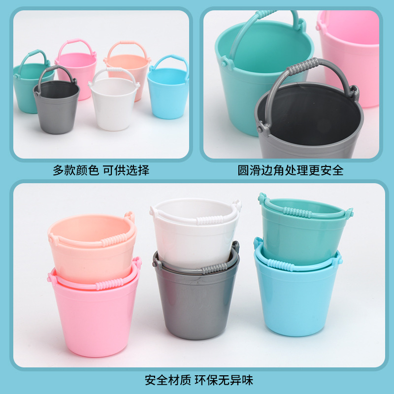 Mini Color Multi-function Small Bucket Miniature Doll House Ornaments Children's Beach Bucket Play House Toys Wholesale