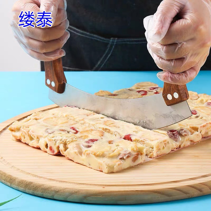 Ancheng life cut snowflake crisp nougat nougat special cutter cutting knife baking tool stainless steel arc