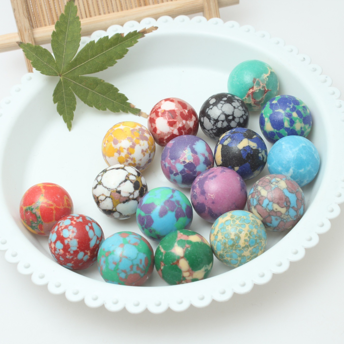 Natural Stone Crystal 16mm Non-Porous Round Ball Ornaments Agate DIY Stone Beads Jewelry Accessories Wholesale