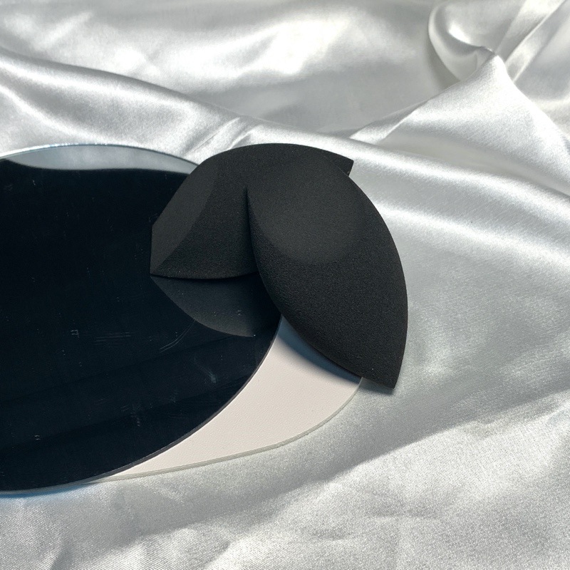 Double-sided cut black beauty egg flaw do not eat powder wet and dry dual-use beauty makeup air cushion puff sponge super soft