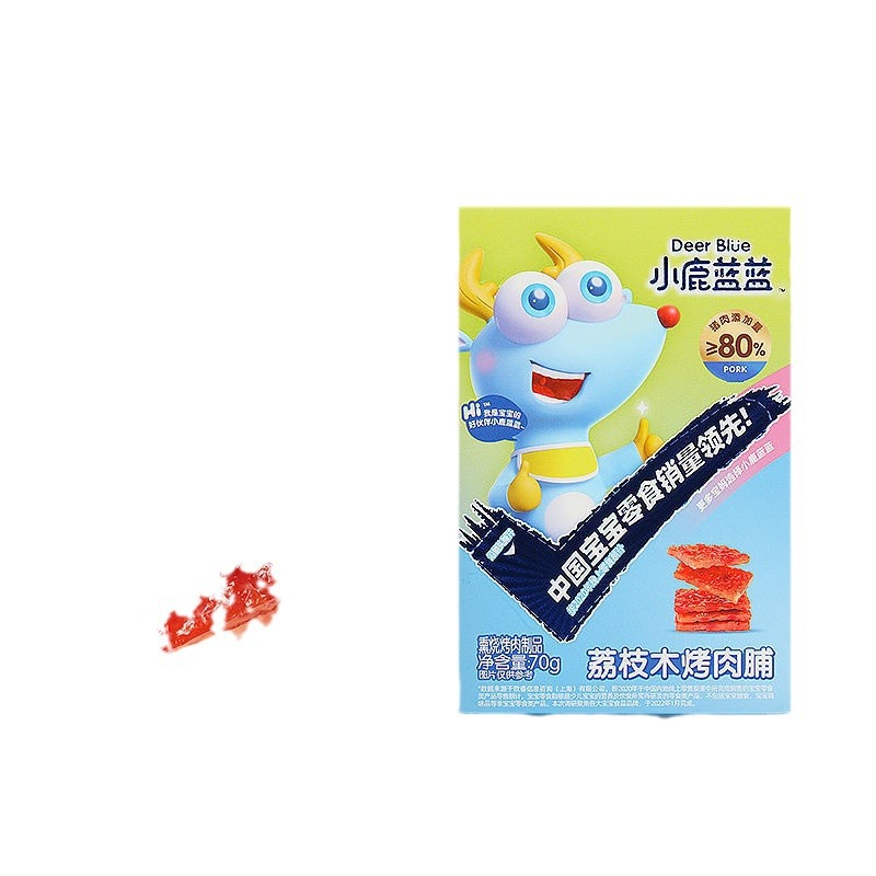 Official flag genuine goods deer blue and fruit wood grilled preserved meat baby snack high protein healthy children snack brand
