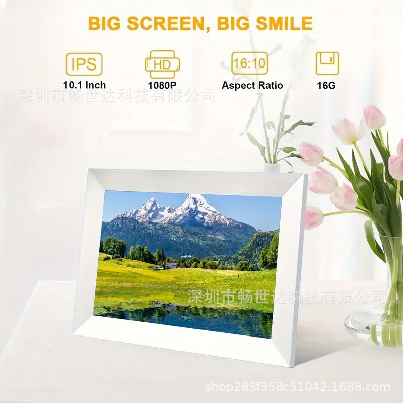 10.1inch Frameo Mobile App Interactive Touch Ips Digital Photo Album Wifi Smart Cloud Photo Frame Cross-Border Hot Selling