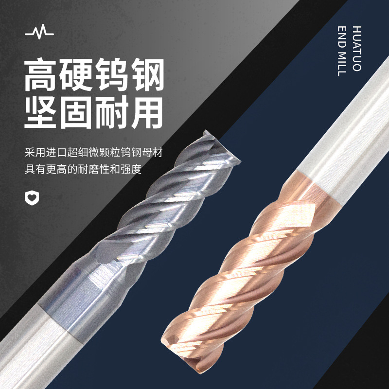 60-Degree Tungsten Steel Milling Cutter, 4-Flute Flat Head, Extended Cnc End Mill, Hard Straight Shank, Carbide Tool for Cnc Machining