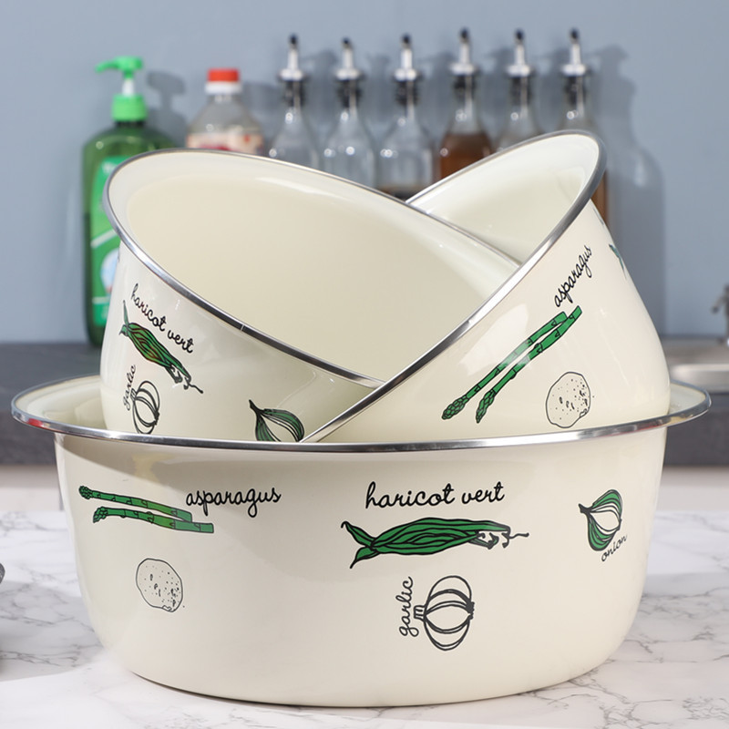 Эмалированная кухонная чаша и раковина, эмалированная чаша для мытья яиц, оптовая чаша для смешивания овощей