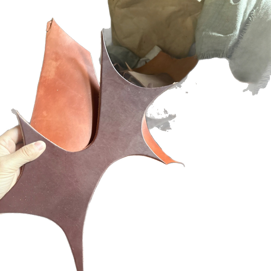 Cowhide Leather Sold by the Pound, Handmade DIY Top-Grain Oil Wax Leather, Assorted Colors, Clearance Sale, 4 Yuan Per Pound, Approximately 3.1 Yuan, Thick Vintage Style