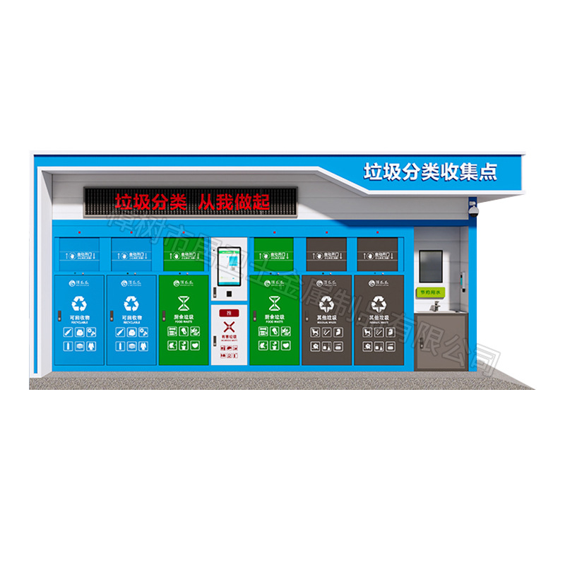 Manufacturer Customized Smart Garbage Room with Six-Category Trash Bins, Community Facial Recognition Garbage Recycling House, Recyclable Room
