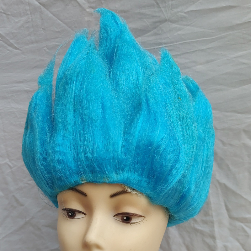 Dragon Ball Wukong wig stage performance cos festival wig fluffy Dragon Ball Saiyan Lotus head hair set