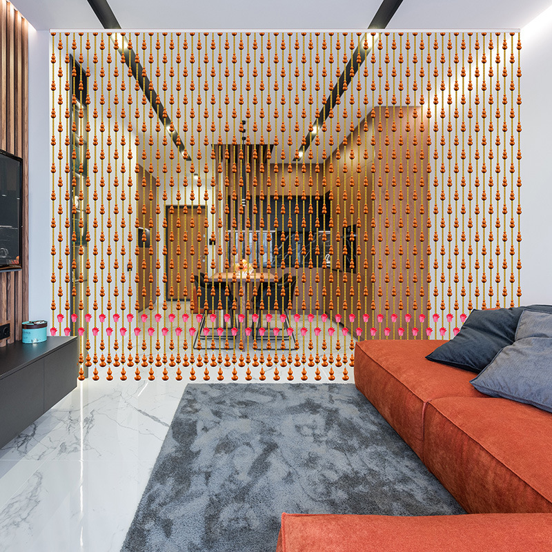 Peach Wood Gourd Cabbage Crystal Partition Bead Curtain Bathroom Feng Shui Curtain Living Room Bedroom Door Curtain Half Curtain Hanging Curtain