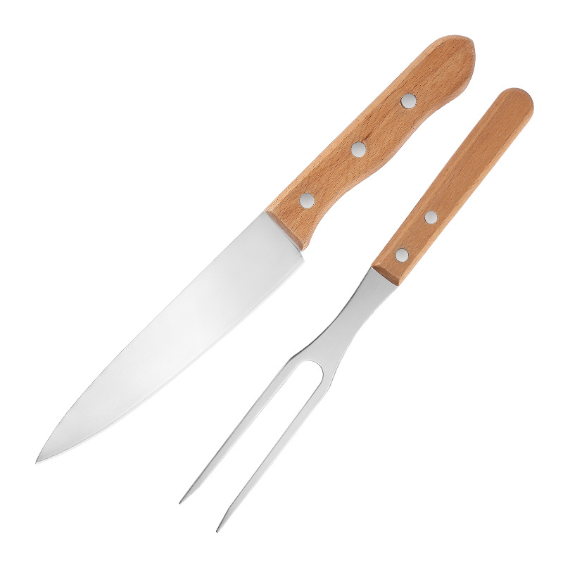 Cross-border western food knife Beech Western food knife and fork camping Cleaver stainless steel knife and fork restaurant steak knife and fork suit