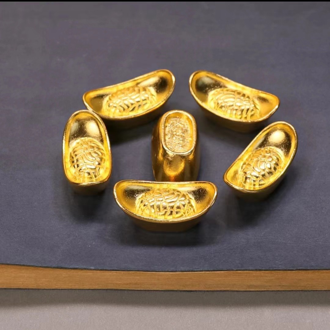 Декорация цилиндра давления из сплава с золотым покрытием и серебряным слитком для офиса