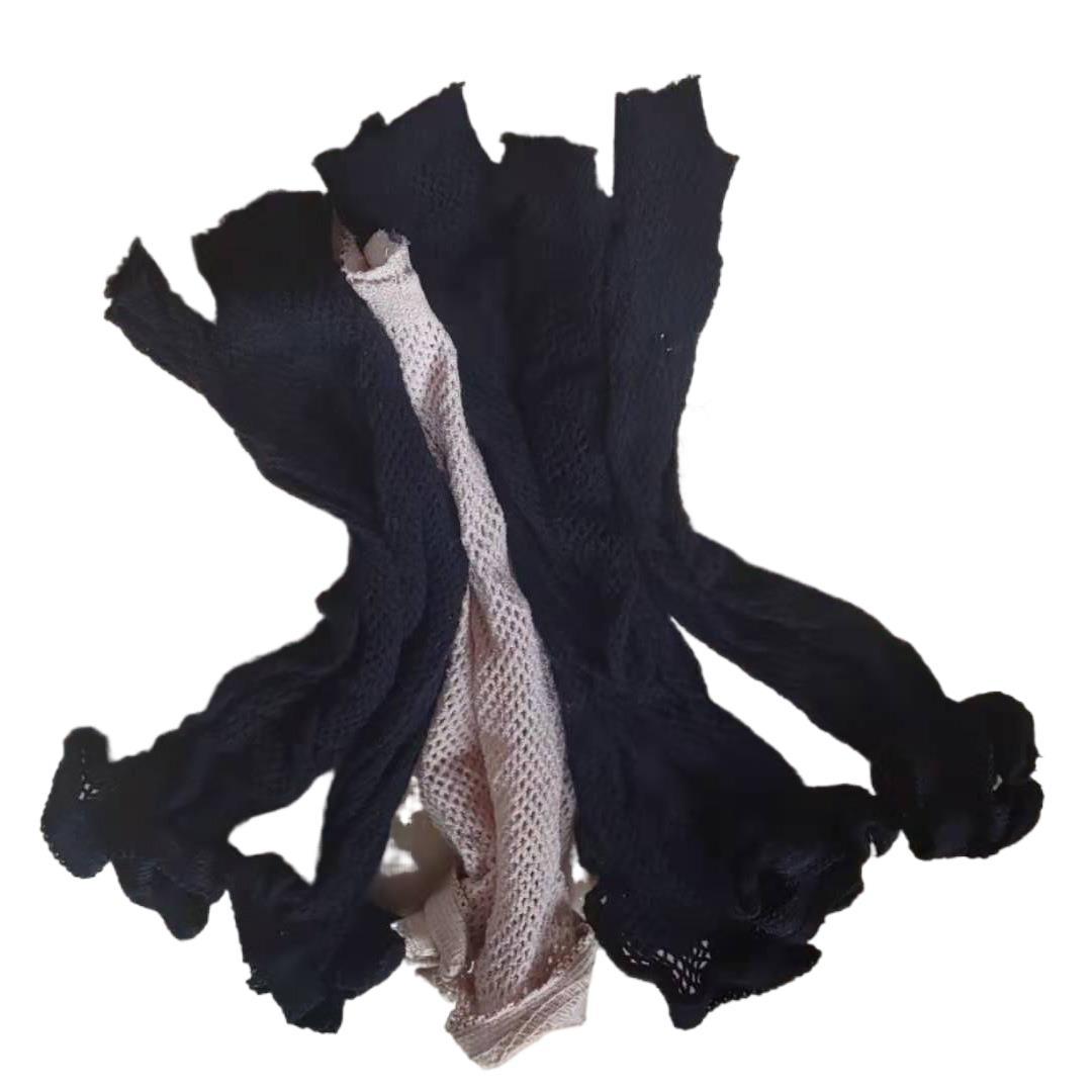 Spot two-headed bulk wig net lace European and American high elastic black skin wig net cap