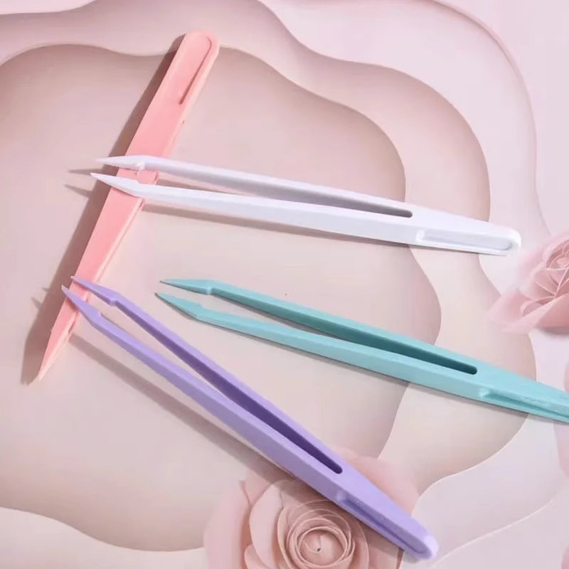 ins wind tweezers hand account color plastic clip student diy nail art clip drill clip sticker clip line pointed Nie Zi
