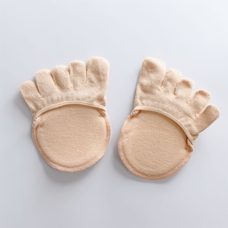 Five-finger socks summer thin half-palm socks towel bottom sponge pad women's invisible forefoot socks split toe high heels socks