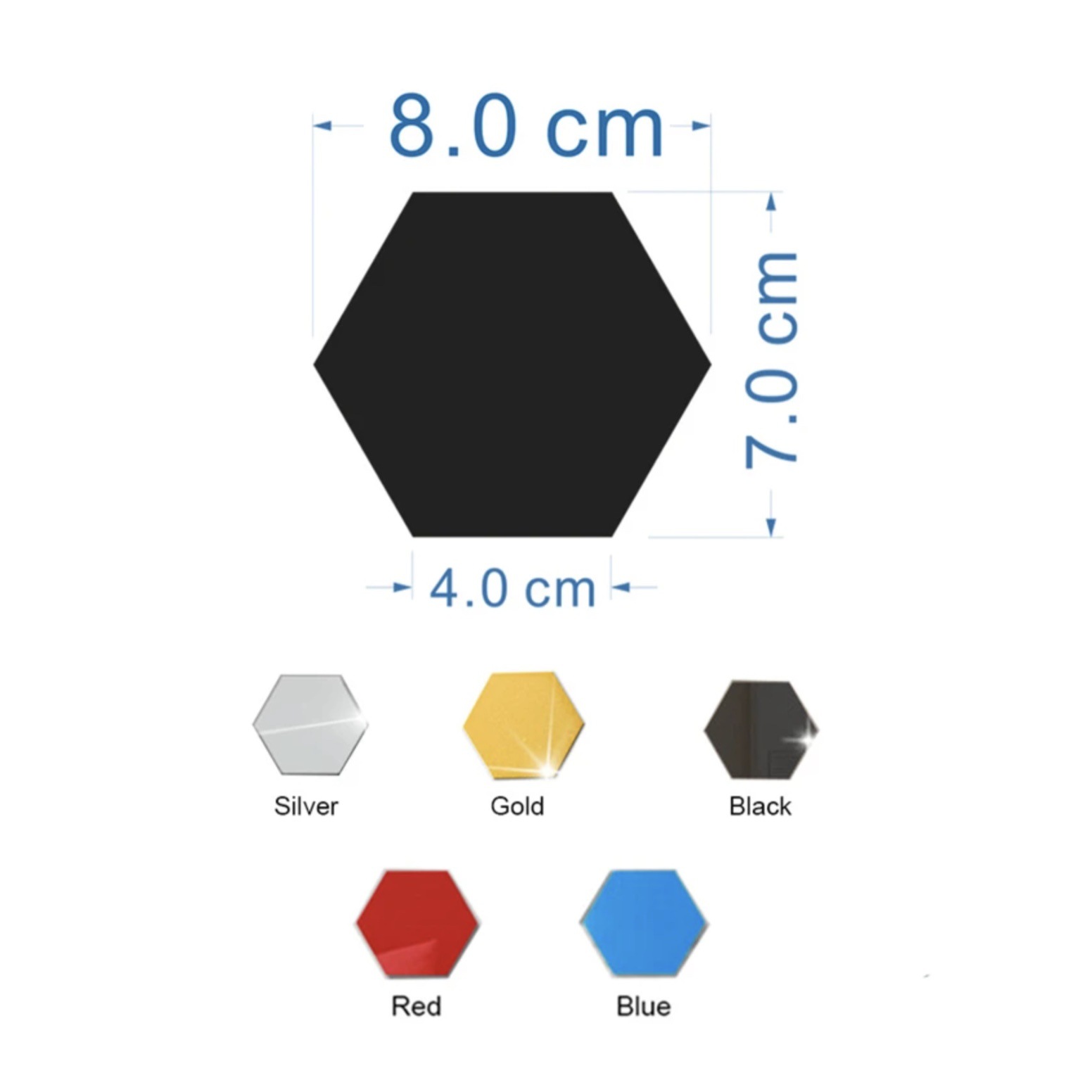 Hot-Selling Foreign Trade Acrylic Hexagonal Mirror 3D Wall Stickers for Living Room, Hallway, and Entrance, Customizable