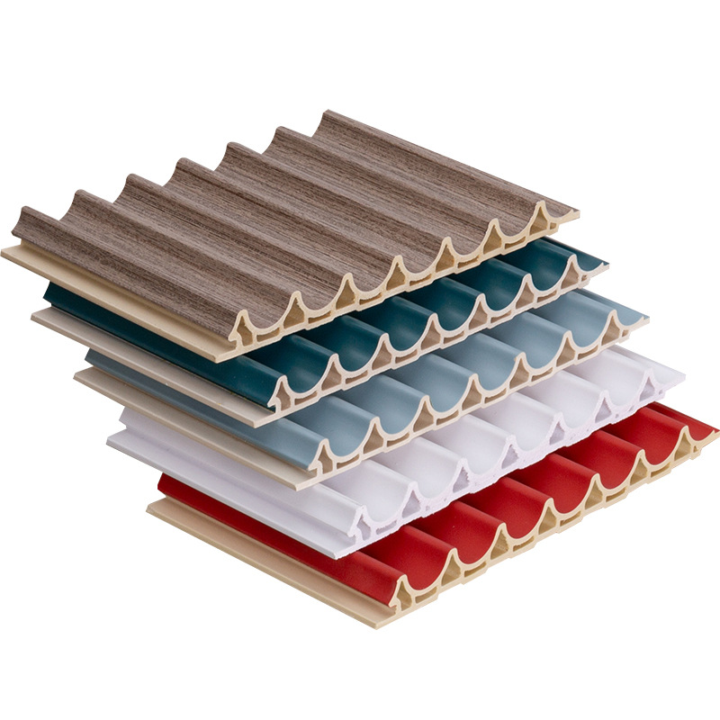 Bamboo wood fiber 178 spray arc board ecological wood concave-convex wave board corrugated Great Wall board net red grille manufacturers