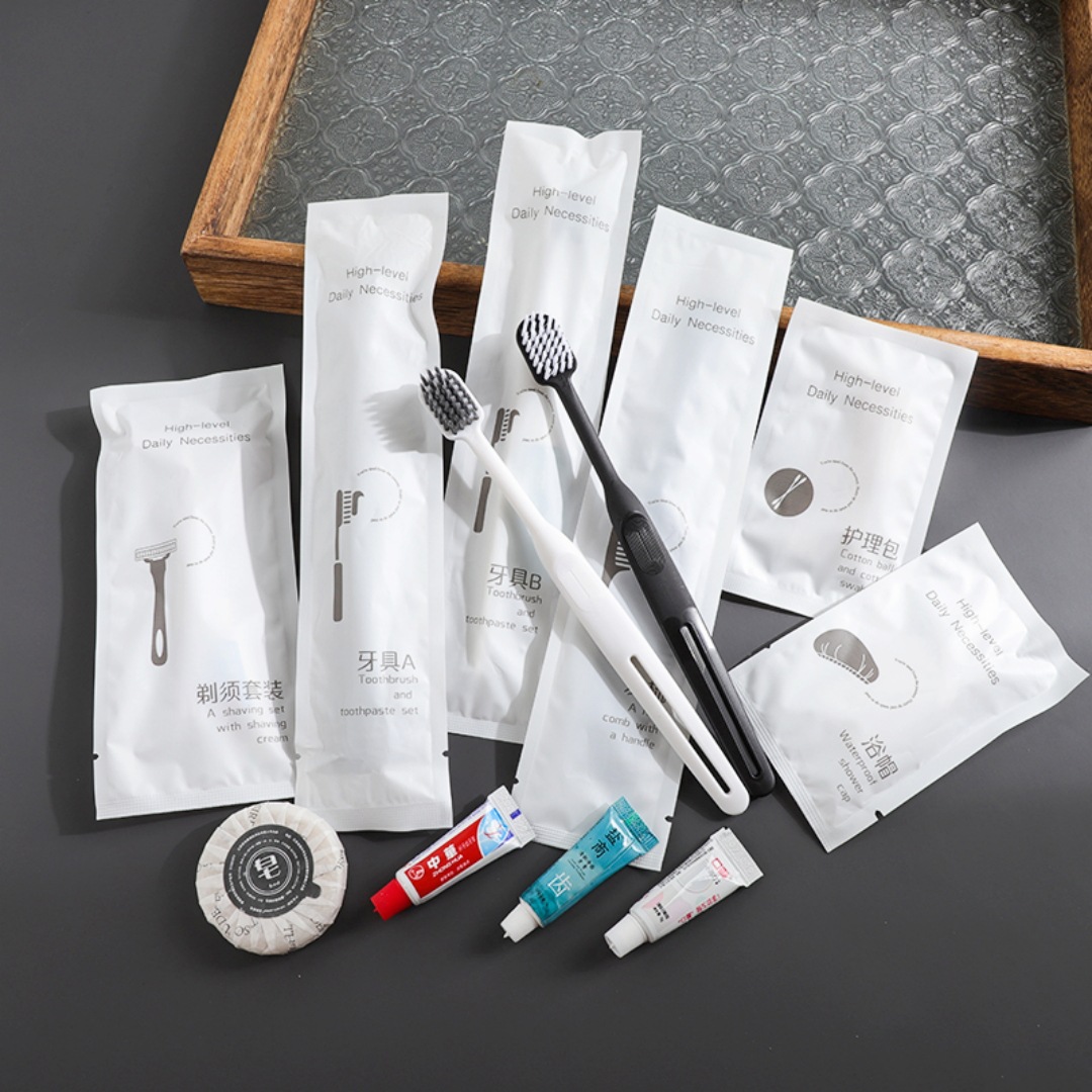 Набор одноразовых туалетных принадлежностей для отелей Light Luxury Hotel B&B Щетка для зубов с зубной пастой Широкая щетка для зубов Гостиничные принадлежности