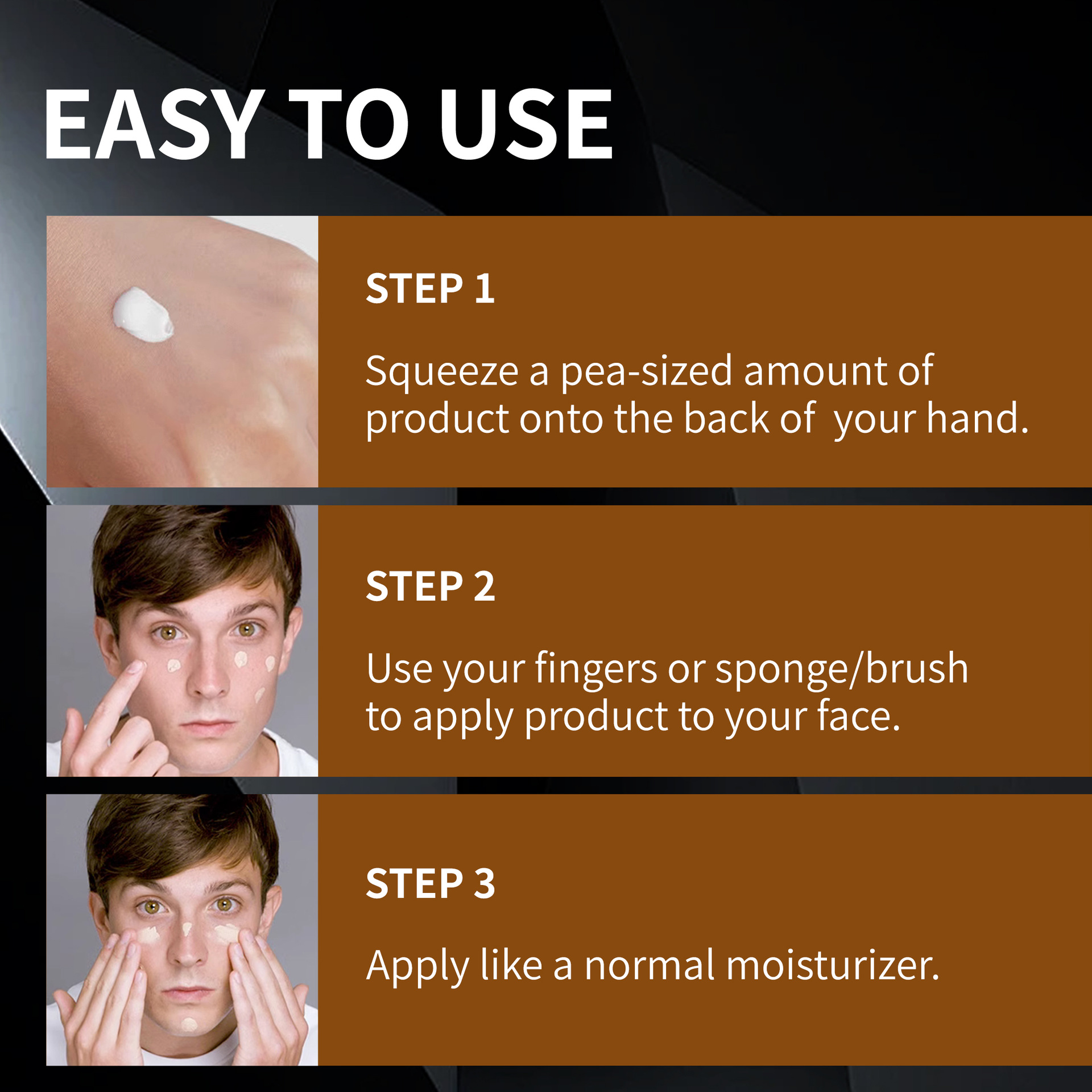 Cross-border New Men's Liquid Foundation Concealer Cream Brightening Skin Color Moisturizing Nature Not False White Lazy People Plain Cream in stock