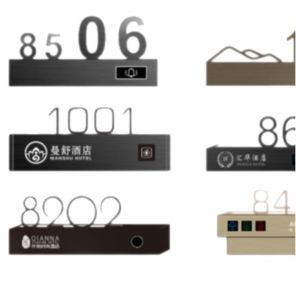 Factory Hotel Smart Door Display Illuminated Digital Door Sign with Light Led Room Number Plate Smart Digital Door Display
