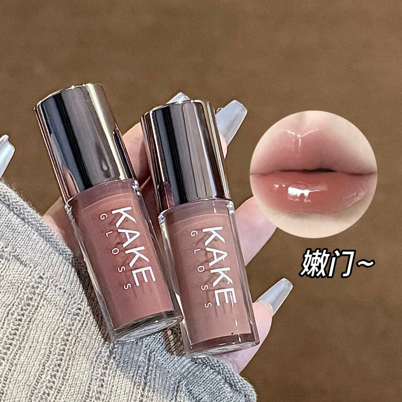 Kake Glass Crystal Lip Gloss Lip Essence Oil Beauty Liquid Lipstick Not Easy to Fade Lip Jelly Moisturizing Hydrating Layering Application
