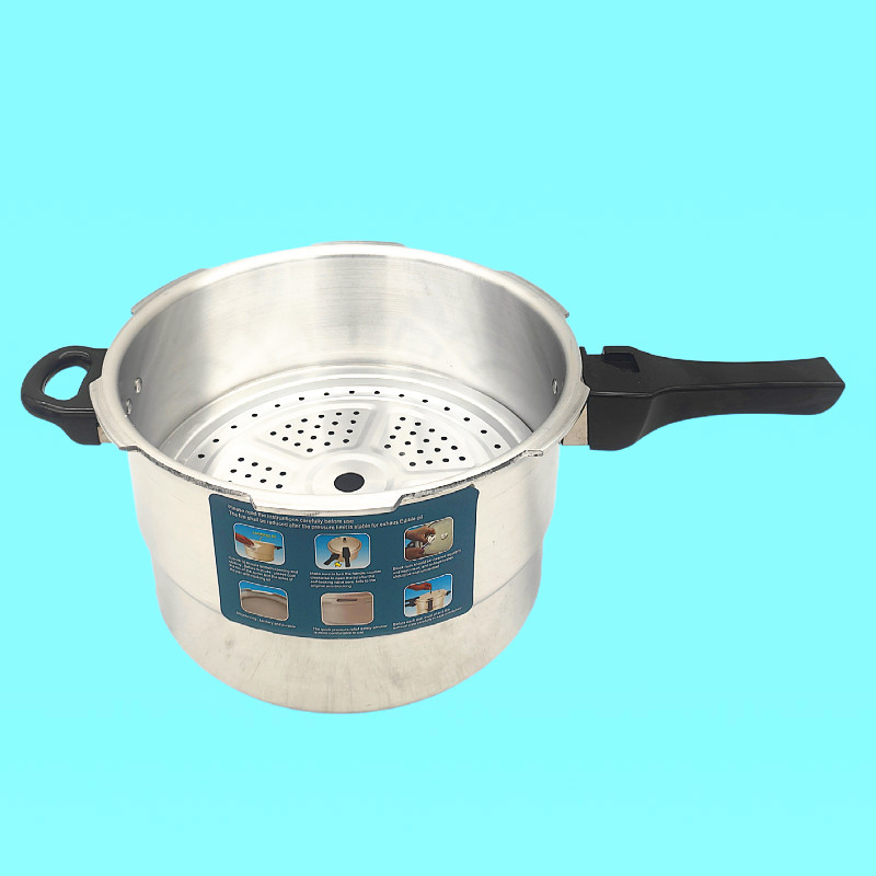 Aluminum Alloy Polished Explosion-Proof Pressure Cooker Small Gas Stove Electromagnetic Universal Pressure Cooker English Packaging Cross-Border Wholesale
