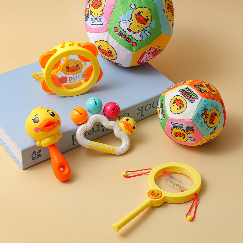 genuine goods Duckling Rattle Hammer Baby Toy Rattle for Newborn 0-6 Months Early Education for Babies Head Up and Grasp
