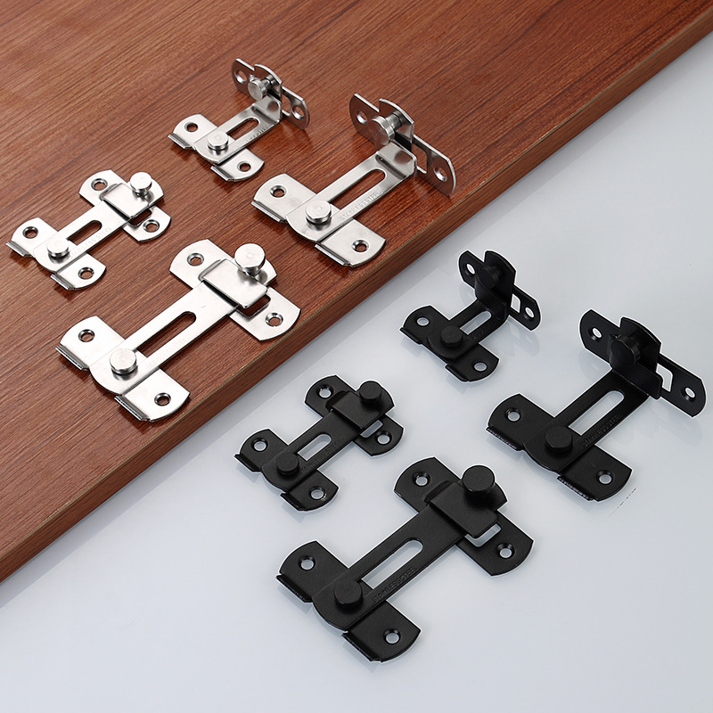 Stainless Steel Door Buckle for Household Pet Cage Door Latch Lock Sliding Door Left and Right Latch Door Lock Thickeneded 90 Degree Right Angle Door Buckle