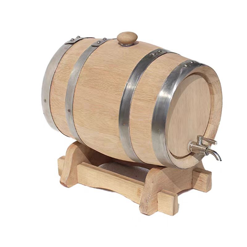 Oak Wine Barrel Home-Brewed Red Wine Wine Storage Wooden Barrel Empty Barrel Aged Wine Barrel Container Winery Restaurant Decorative Barrel