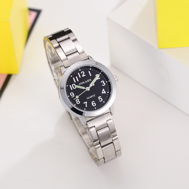 Cross-Border Children's Watch Girls Boys Primary and Secondary School Students Digital Pointer Steel Band Electronic Quartz Watch