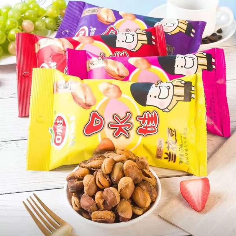 Shuiyawa Orchid Beans Multi-Flavor Peanut Barbecue Flavor Five-Flavor Beef Flavor Small Bag 24g Large Bag 50g Free Shipping
