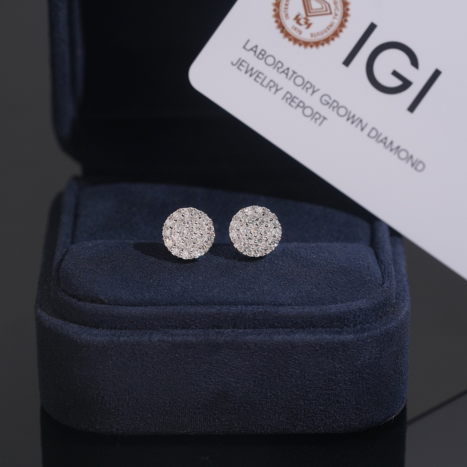 Cross-Border S925 Silver Inlaid Laboratory-Grown Diamond Hip-Hop Earrings 9 mm Round European and American Men's and Women's Popular Jewelry