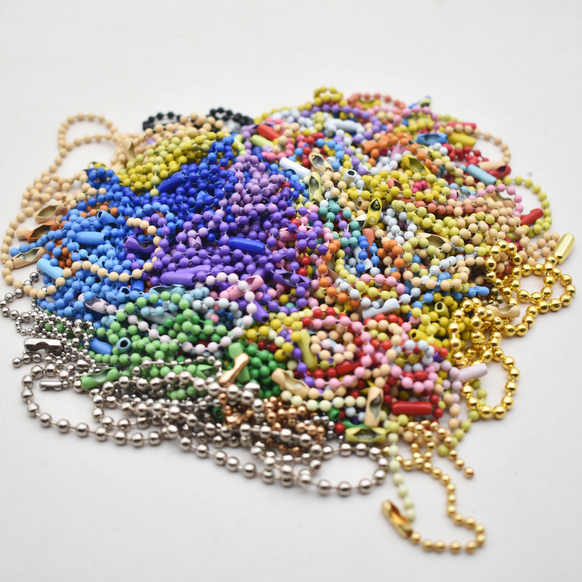 DIY handmade jewelry accessories wholesale in stock 2.4mm candy color tag bead chain paint color goo card chain